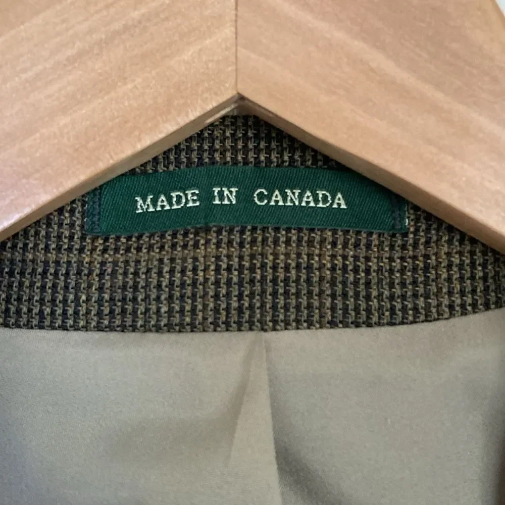 Lauren Ralph Lauren Mens Sport Coat Blazer 40S Brown Tattersall Wool‎